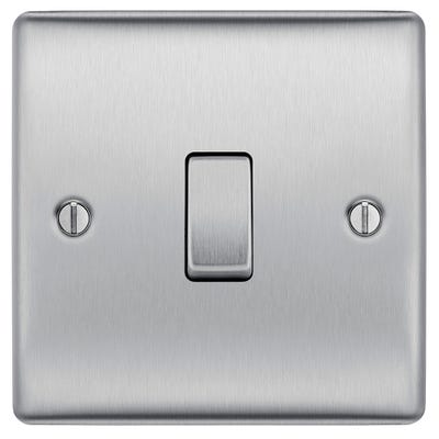 BG Nexus 20A 16AX Intermediate Light Switch Brushed Steel NBS13-01