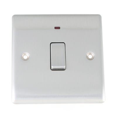 BG Nexus 20A Double Pole Switch with Neon Brushed Steel NBS31-01