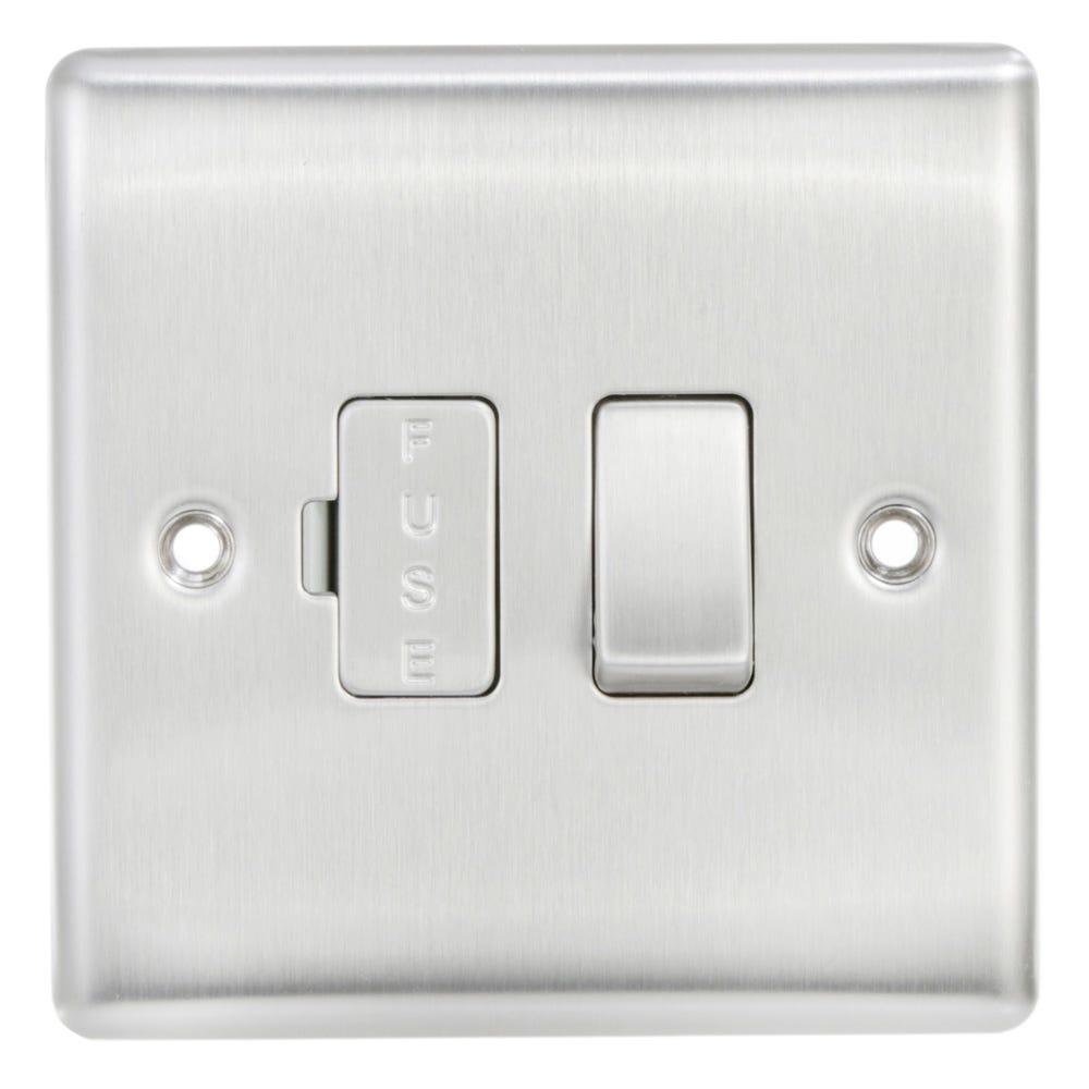 BG 13A Switched Fused Spur Unit Brushed Steel NBS50