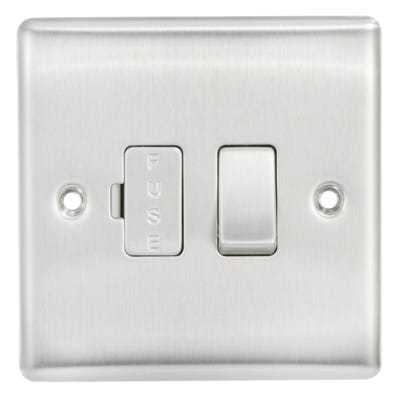 BG 13A Switched Fused Spur Unit Brushed Steel NBS50