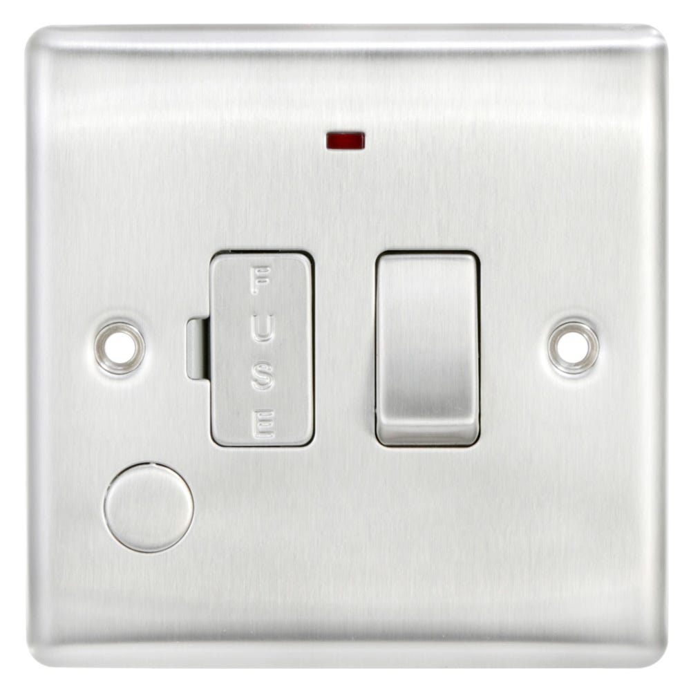 BG 13A Flex Output Neon Switched Fused Spur Unit Brushed Steel NBS53