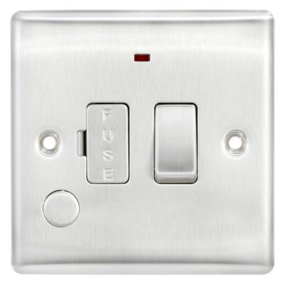 BG 13A Flex Output Neon Switched Fused Spur Unit Brushed Steel NBS53