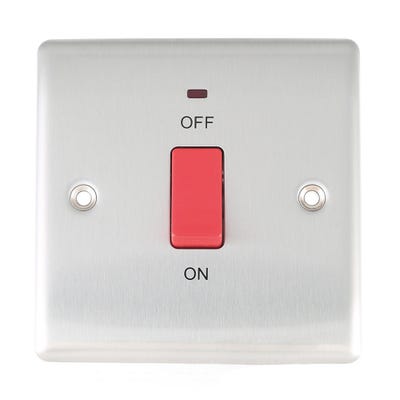 BG 45A DP Neon Switch Brushed Steel NBS74