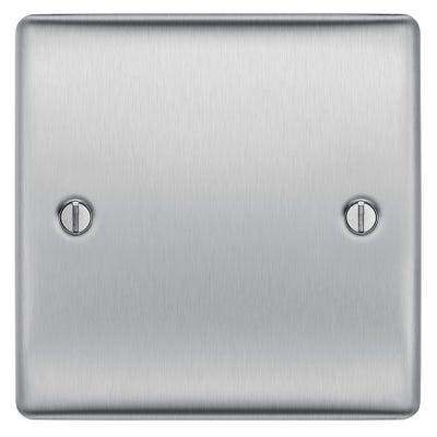 BG 1 Gang Blanking Plate Brushed Steel NBS94-01