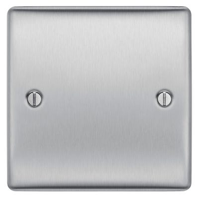 BG Nexus 1 Gang Blanking Plate Brushed Steel NBS94-01