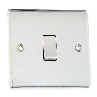 BG Nexus 20A 1 Gang 2 Way Light Switch Polished Chrome NPC12-01