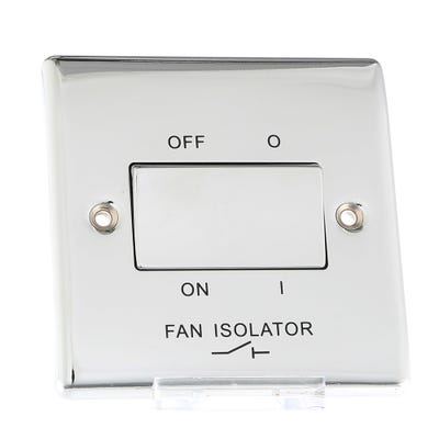 BG 10A 10AX 3 Pole Fan Isolator Switch Polished Chrome NPC15