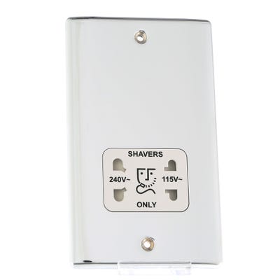 BG 115/230V Dual Voltage Shaver Socket Polished Chrome NPC20W