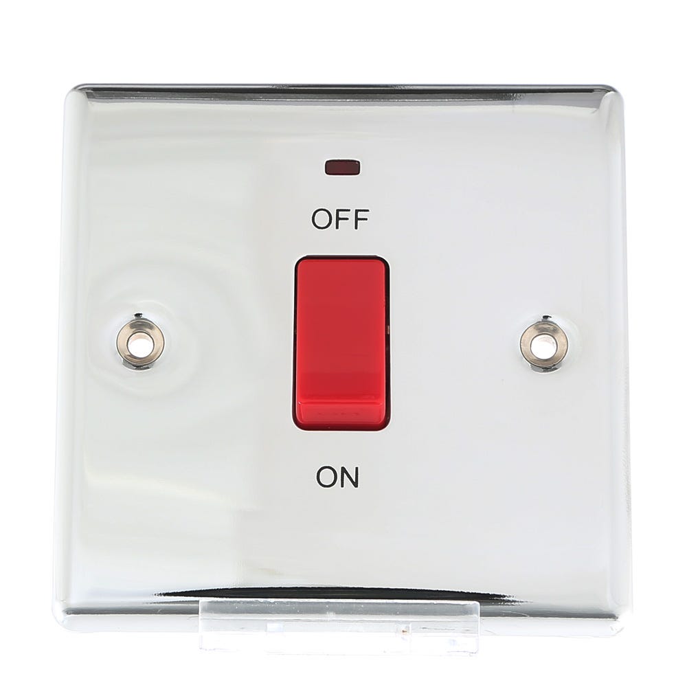 BG 45A DP Neon Switch Polished Chrome NPC74