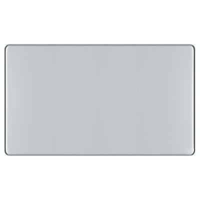 BG Nexus Screwless Flatplate 2 Gang Blanking Plate Polished Chrome FPC95-01