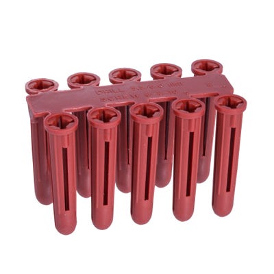 Speed Pro 6mm Red Plastic Wall Plugs Pack of 200