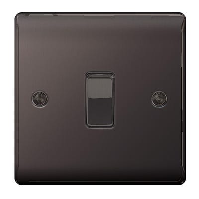 BG 20A 1 Gang 2 Way Light Switch Black Nickel NBN12-01