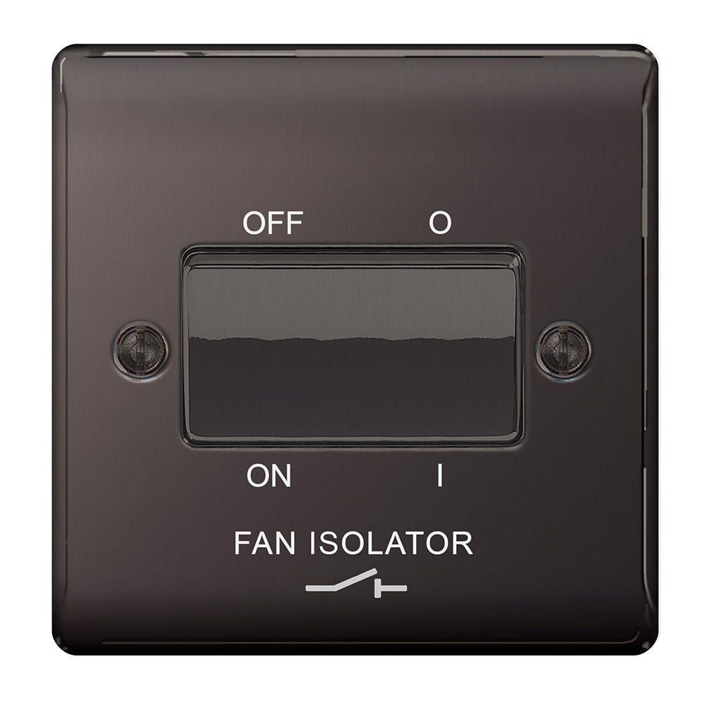 BG 10A 10AX 3 Pole Fan Isolator Switch Black Nickel NBN15