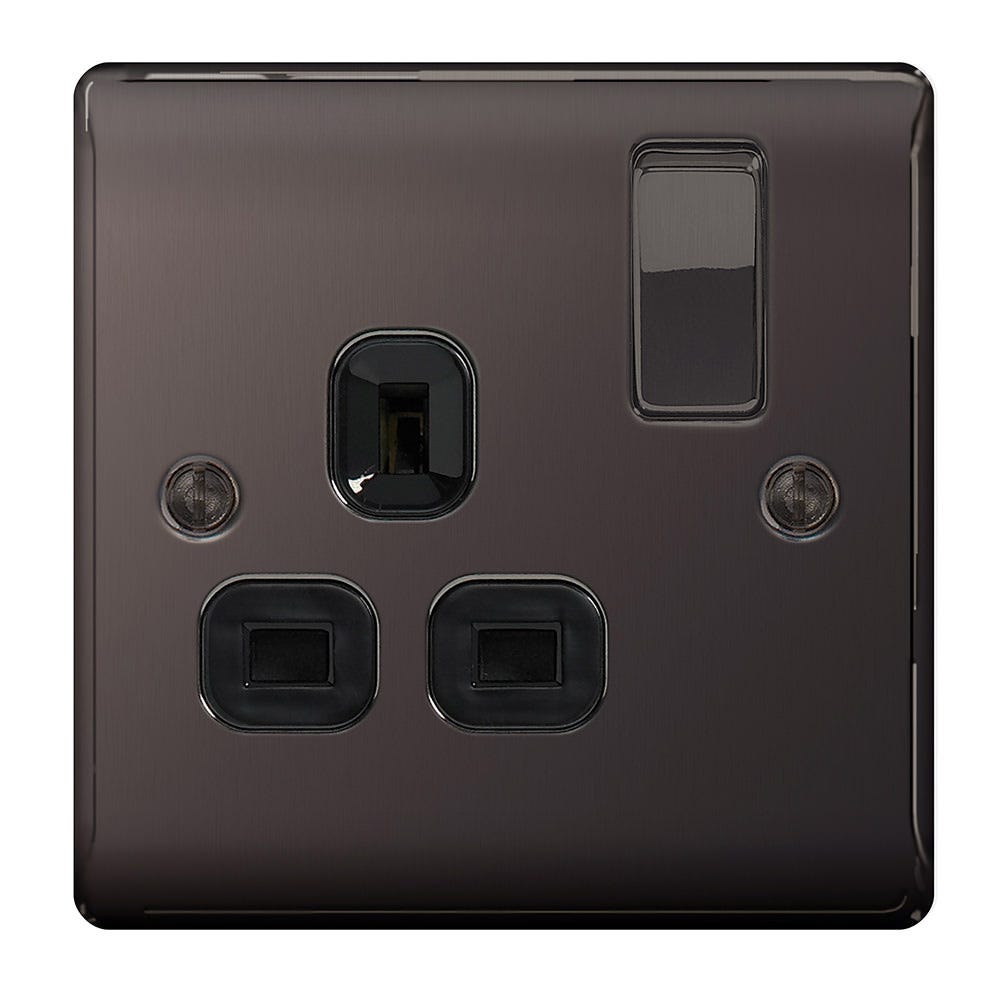 BG 13A 1 Gang DP Switched Socket Black Nickel NBN21B