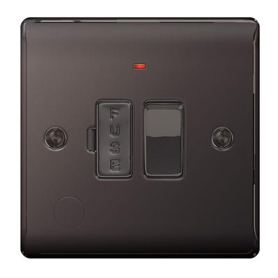 BG 13A Flex Output Neon Switched Fused Spur Unit Black Nickel NBN53