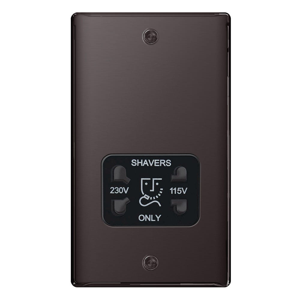 BG 115/230V Dual Voltage Shaver Socket Black Nickel NBN20B