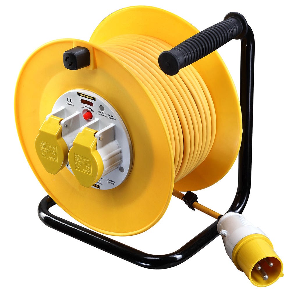 Masterplug 50m 16A 110V 2 Gang Cable Drum LVCT5016/2-MP