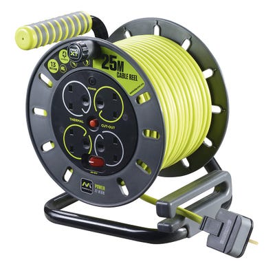 Masterplug ProXT 13A 4 Gang Cable Reel 25m OMU25134SL-PX