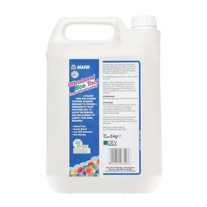 Mapei Ultrabond Eco Tack Solvent Free Carpet Tile Adhesive 5kg