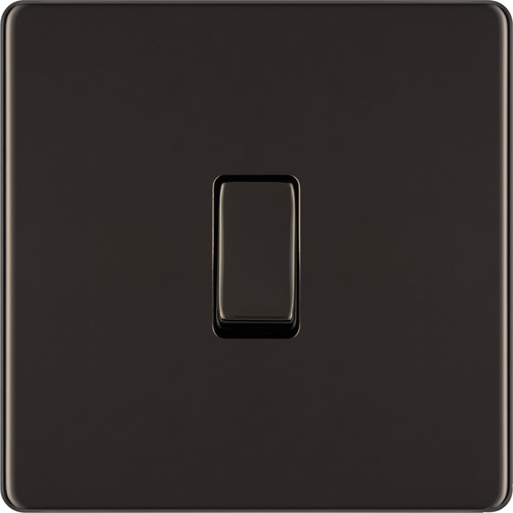 BG Screwless 20A Intermediate Light Switch Black Nickel FBN13