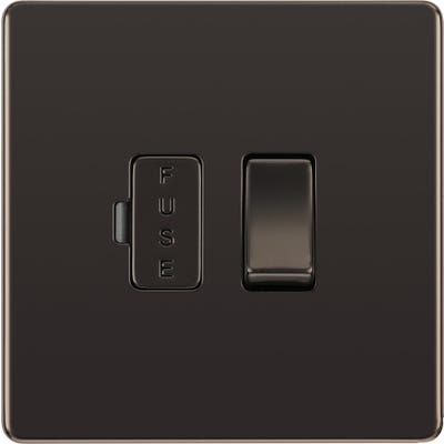 BG Screwless 13A Switched Fused Spur Unit Black Nickel FBN50