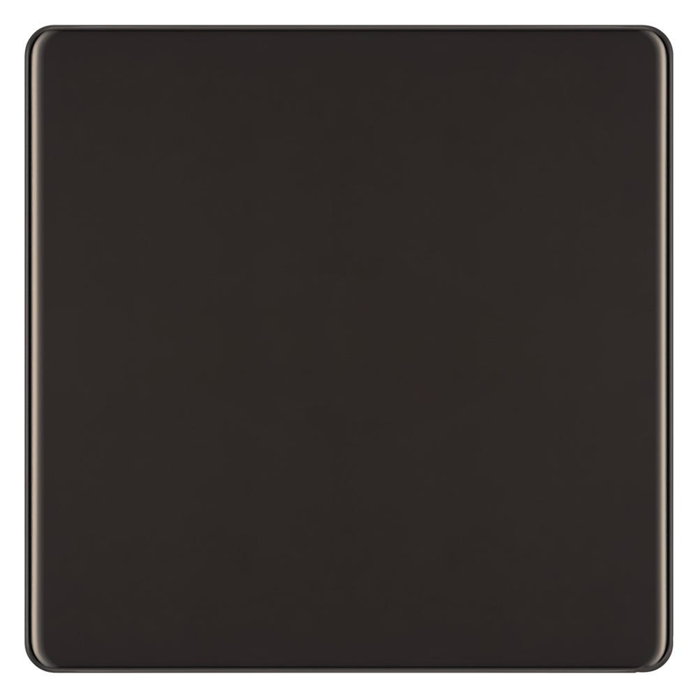 BG Screwless 1 Gang Blanking Plate Black Nickel FBN94