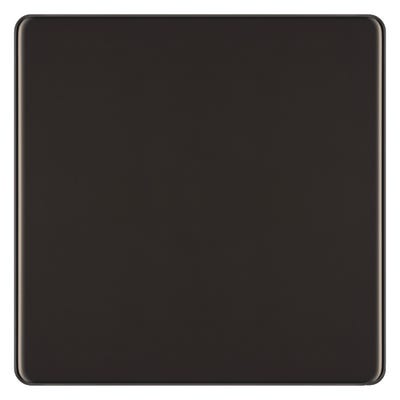 BG Screwless 1 Gang Blanking Plate Black Nickel FBN94