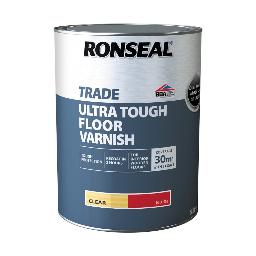 Ronseal Trade Ultra Tough Floor Varnish Clear Gloss 5l