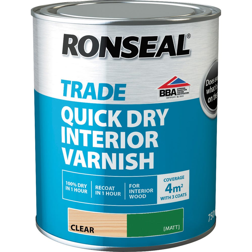Ronseal Trade Quick Dry Interior Varnish Clear Matt