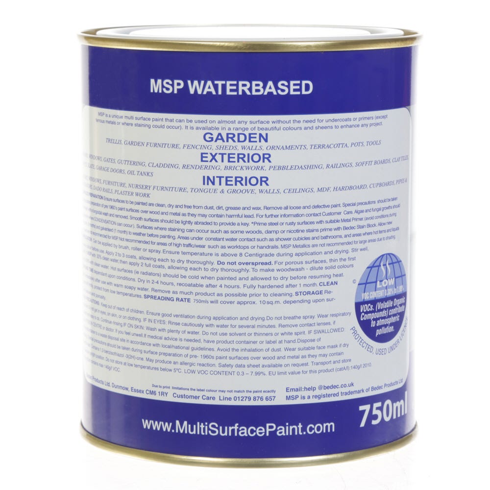 Bedec Multi Surface Paint Soft Gloss Black 750ml