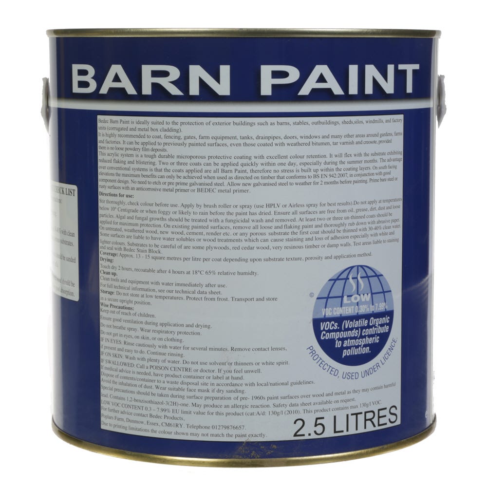 Bedec Barn Paint Satin Black 2.5L