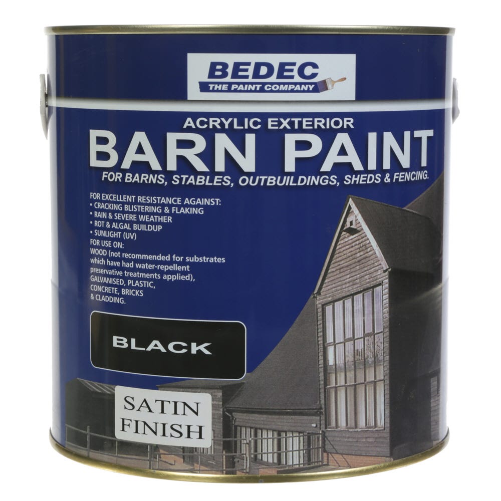 Bedec Barn Paint Satin Black 2 5l