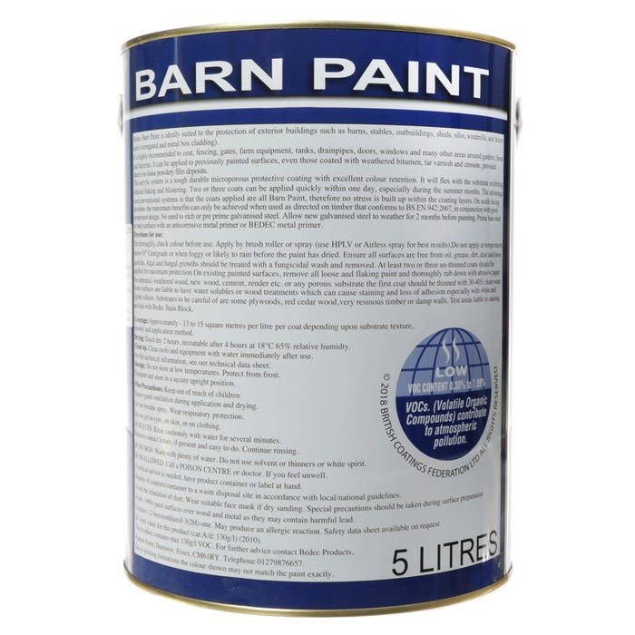 Bedec Barn Paint Satin Black 5l