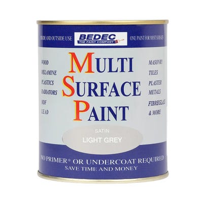 Bedec Multi Surface Paint Satin Light Grey