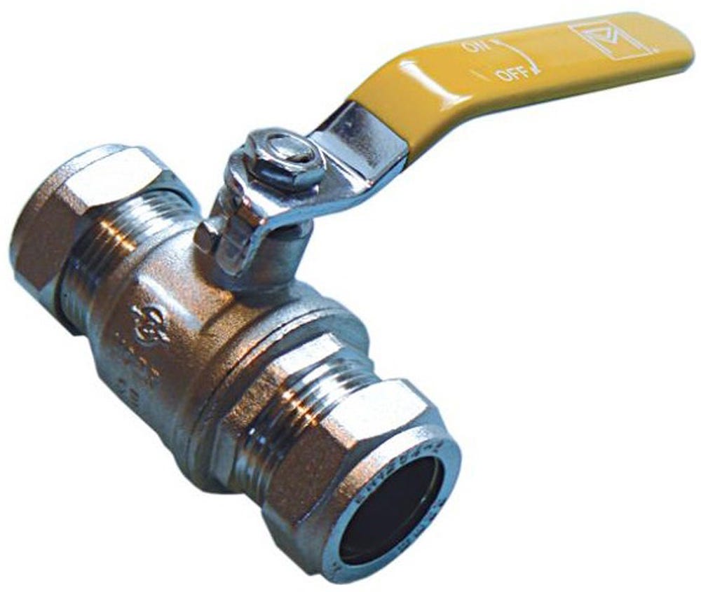 Yellow Lever Ball Valve 15mm