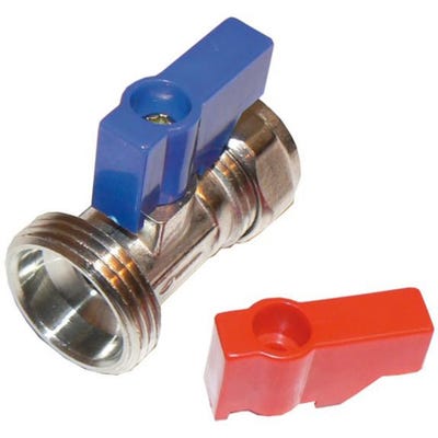 Straight Washing Machine Valves 15mm x ¾''