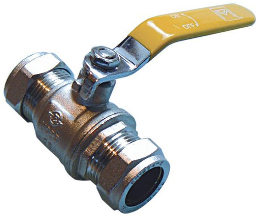 Yellow Lever Ball Valve 22mm