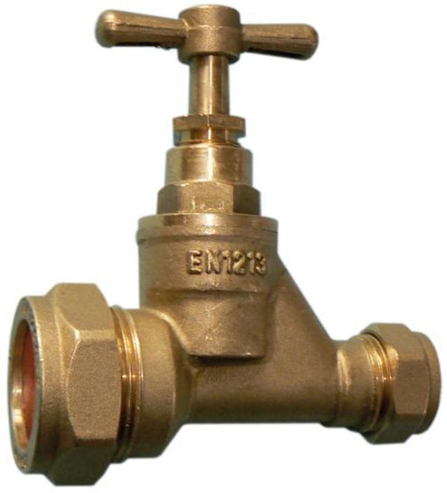 Brass Stop Cock MDPE 25mm x 22mm