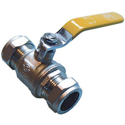 Yellow Lever Gas Ball Valve 28mm