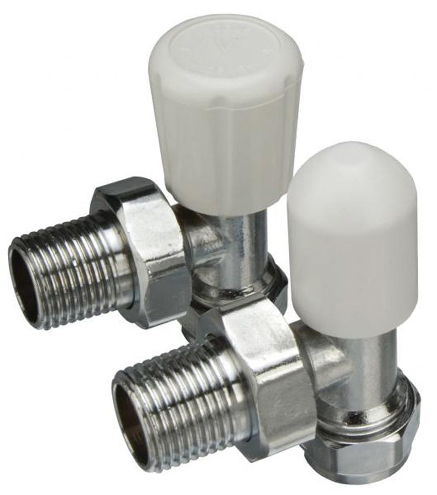 Contract 15mm Angled Radiator Valve Chrome/White