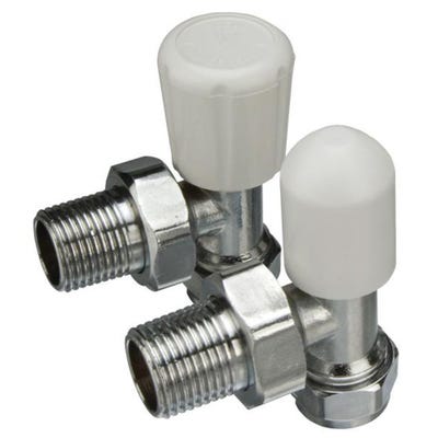 Contract 15mm Angled Radiator Valve Chrome/White