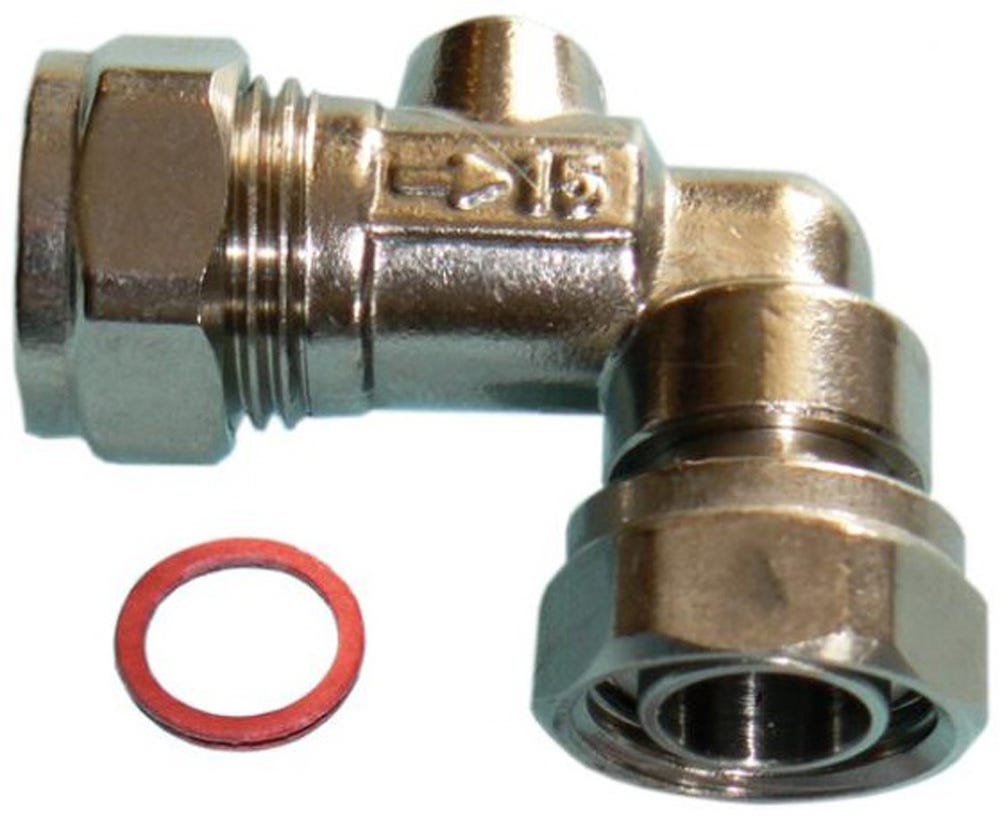 Angled Service Valve Chrome 15mm x 13mm