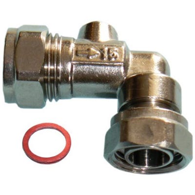 Angled Service Valve Chrome 15mm x 13mm