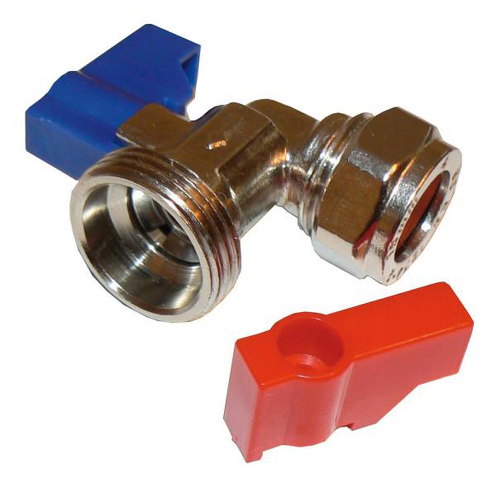 Angled Washing Machine Valves 15mm x ¾''