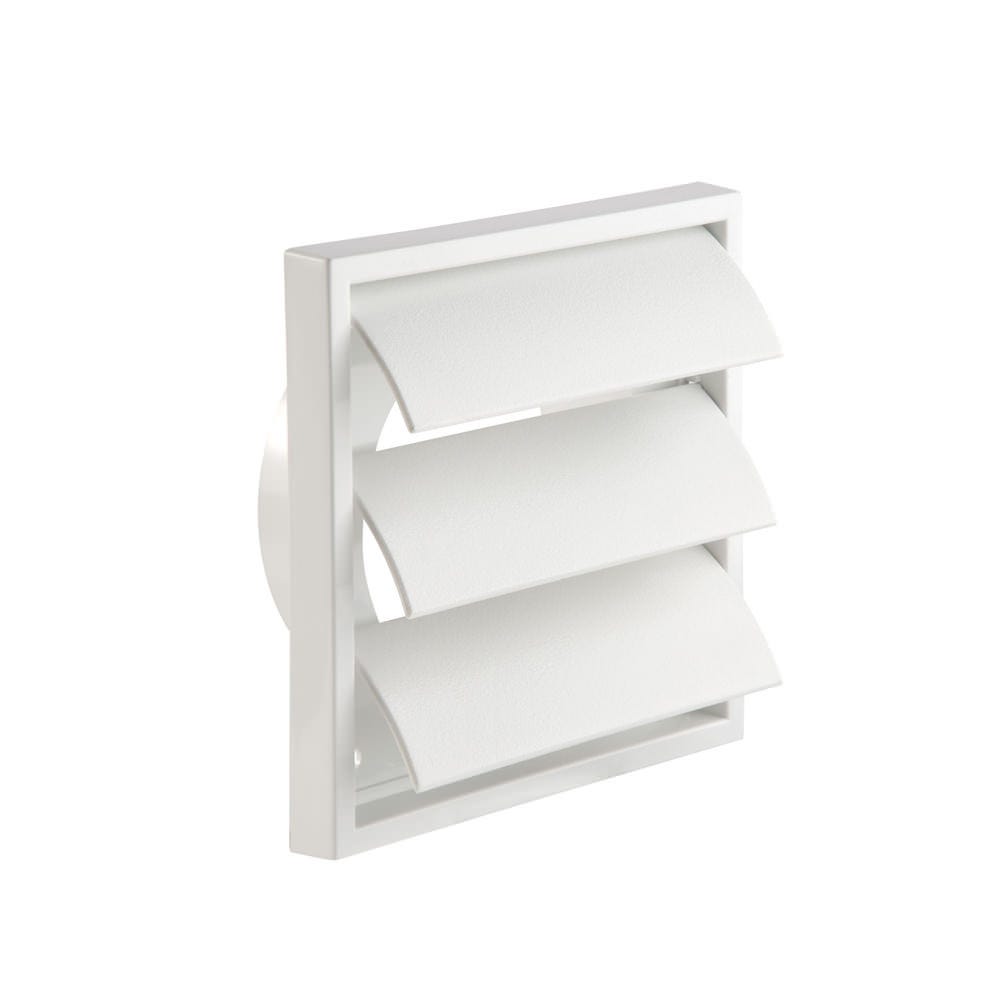 Manrose 100mm White External Gravity Grille Round / Rectangular