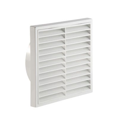 Manrose 100mm White Fixed Louvered Multifit Grille Round / Rectangular