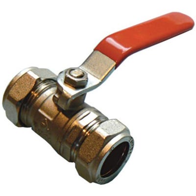 Red Lever Ball Valve 22mm
