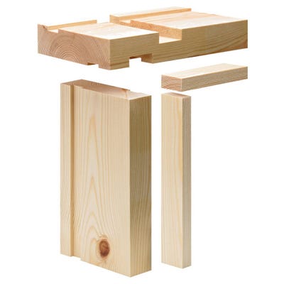 38mm x 115mm Softwood Fire Check Door Lining Set 15mm Rebate (4.5'' x 1.5'')