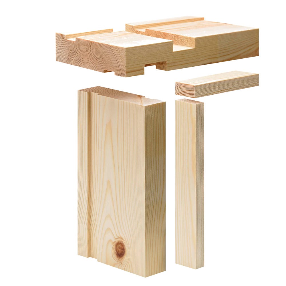 38mm x 140mm Softwood Fire Check Door Lining Set 15mm Rebate (5.5'' x 1.5'')