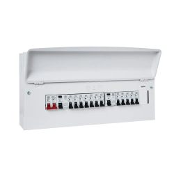 MK Sentry 21 Way Populated Dual RCD Metal Consumer Unit with 100A Main Switch